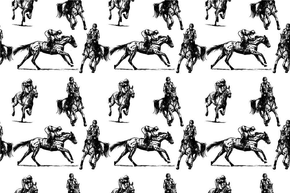 Animal vinyl rug with black and white horse pattern - TenStickers