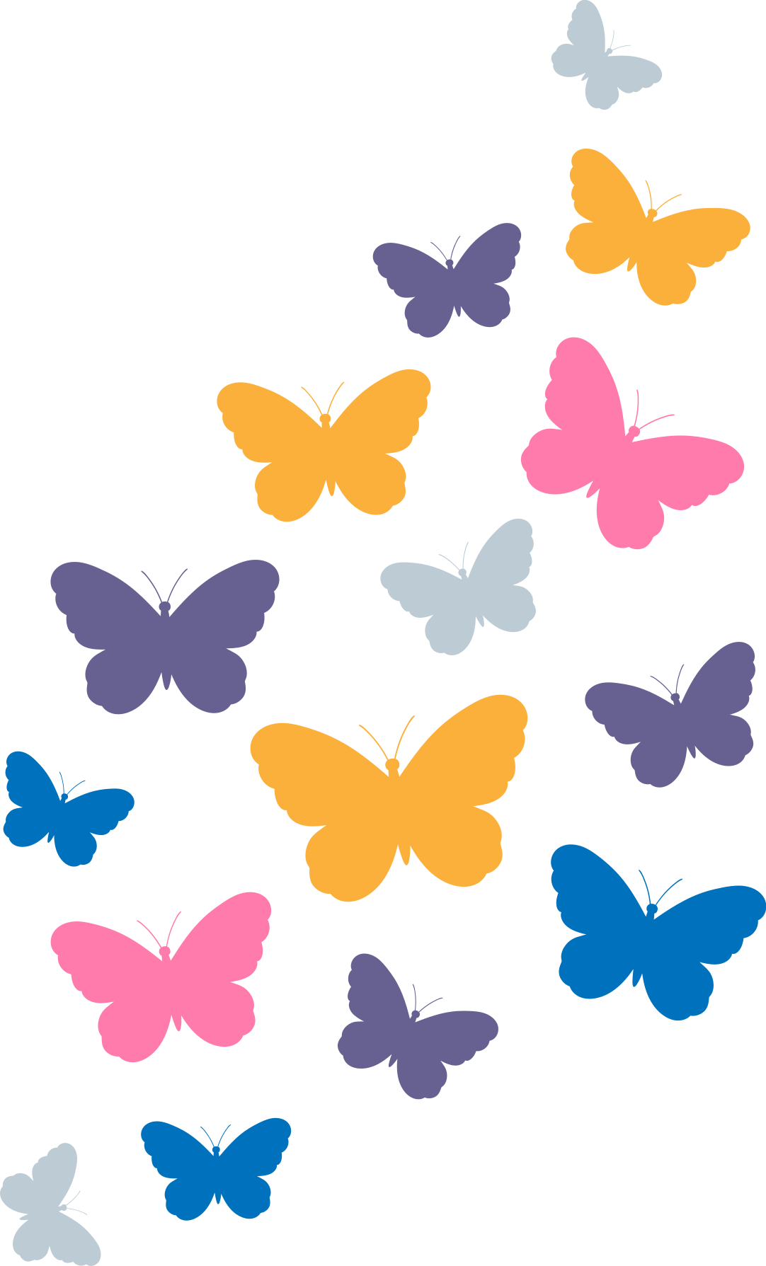 Animal vinyl rug with multicolored flying butterflies - TenStickers