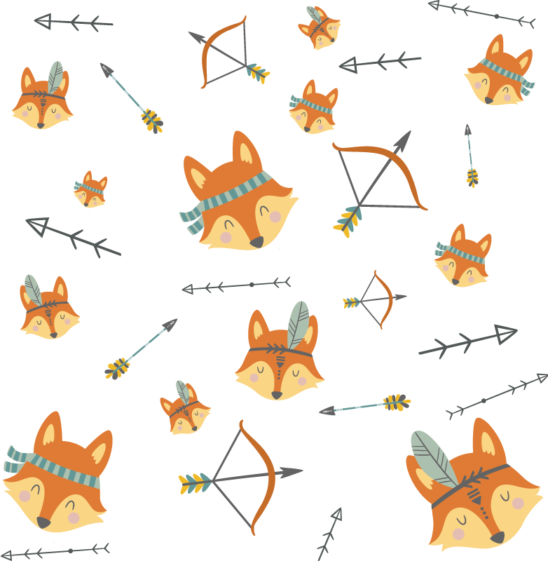 Fox and arrow animal vinyl rug - TenStickers