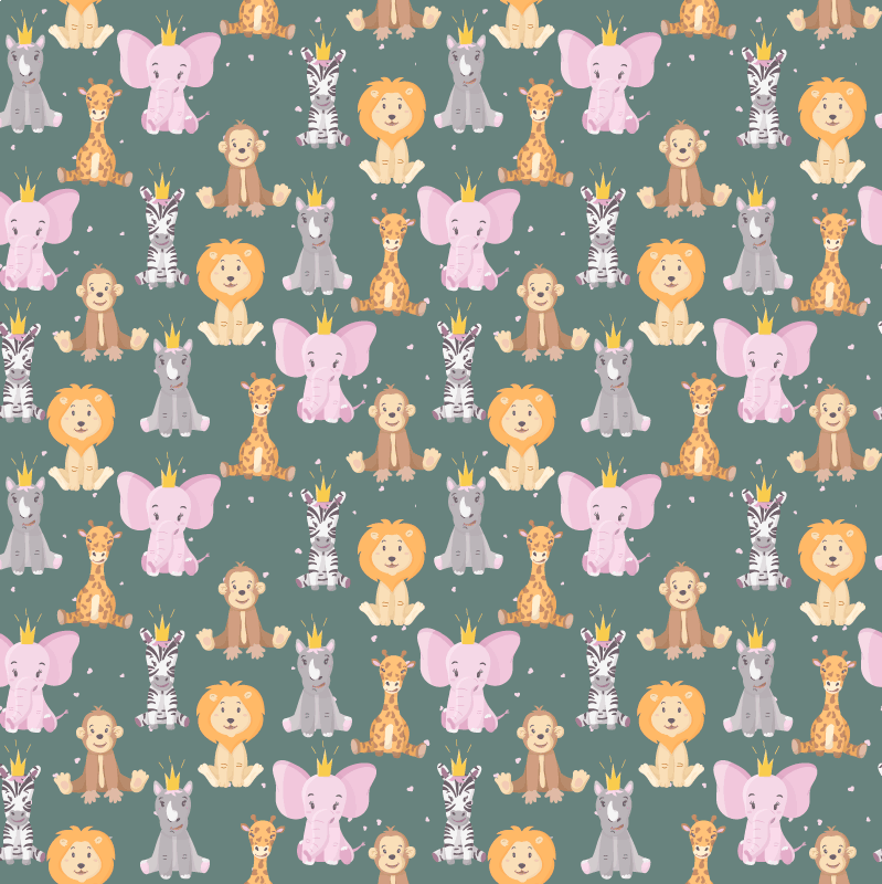 Animal vinyl rug with adorable animal design - TenStickers