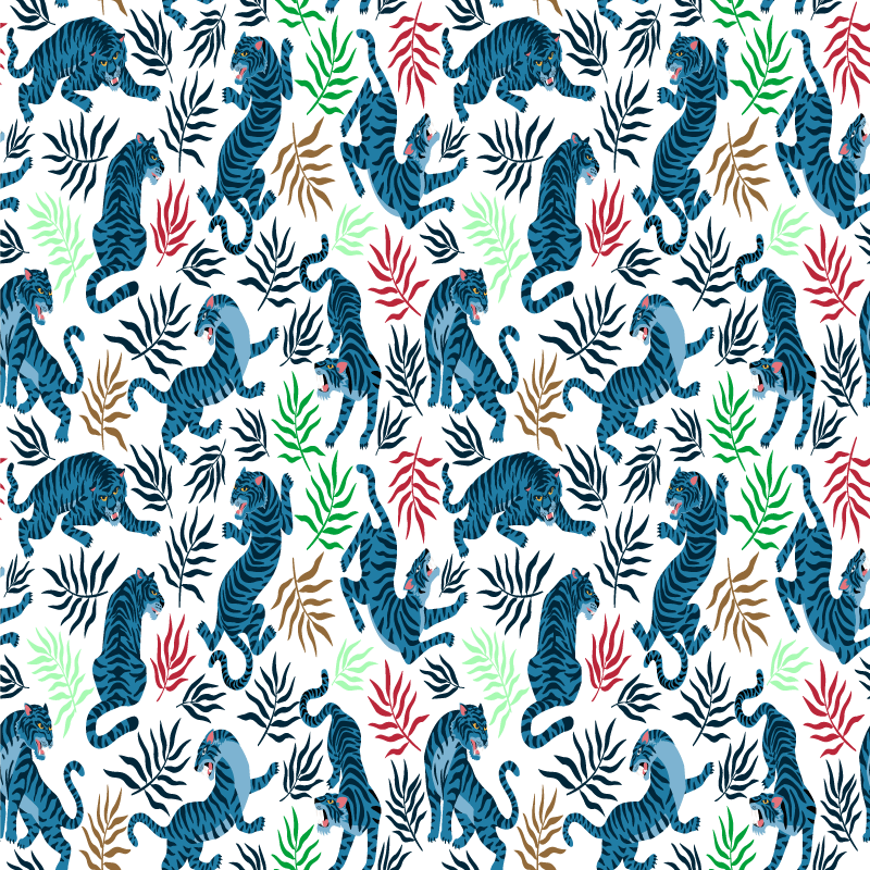 Colorful and fierce leopards animal vinyl rug - TenStickers