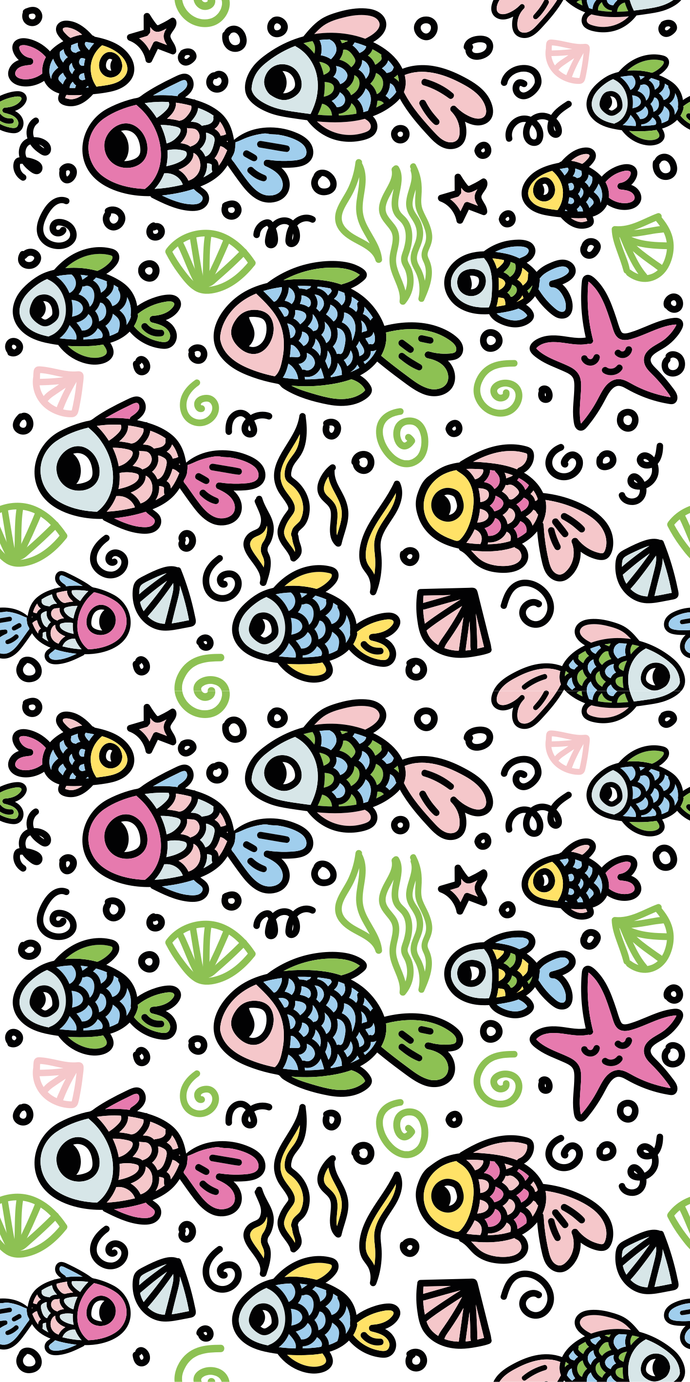 Animal vinyl rug with multicolor fish pattern - TenStickers