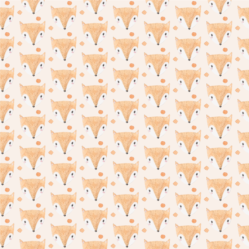 Baby fox pattern animal vinyl rug - TenStickers
