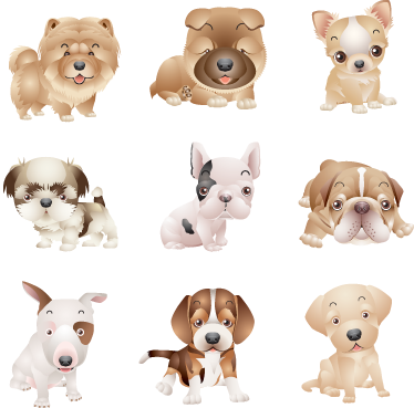 Cute puppies animal vinyl rug - TenStickers