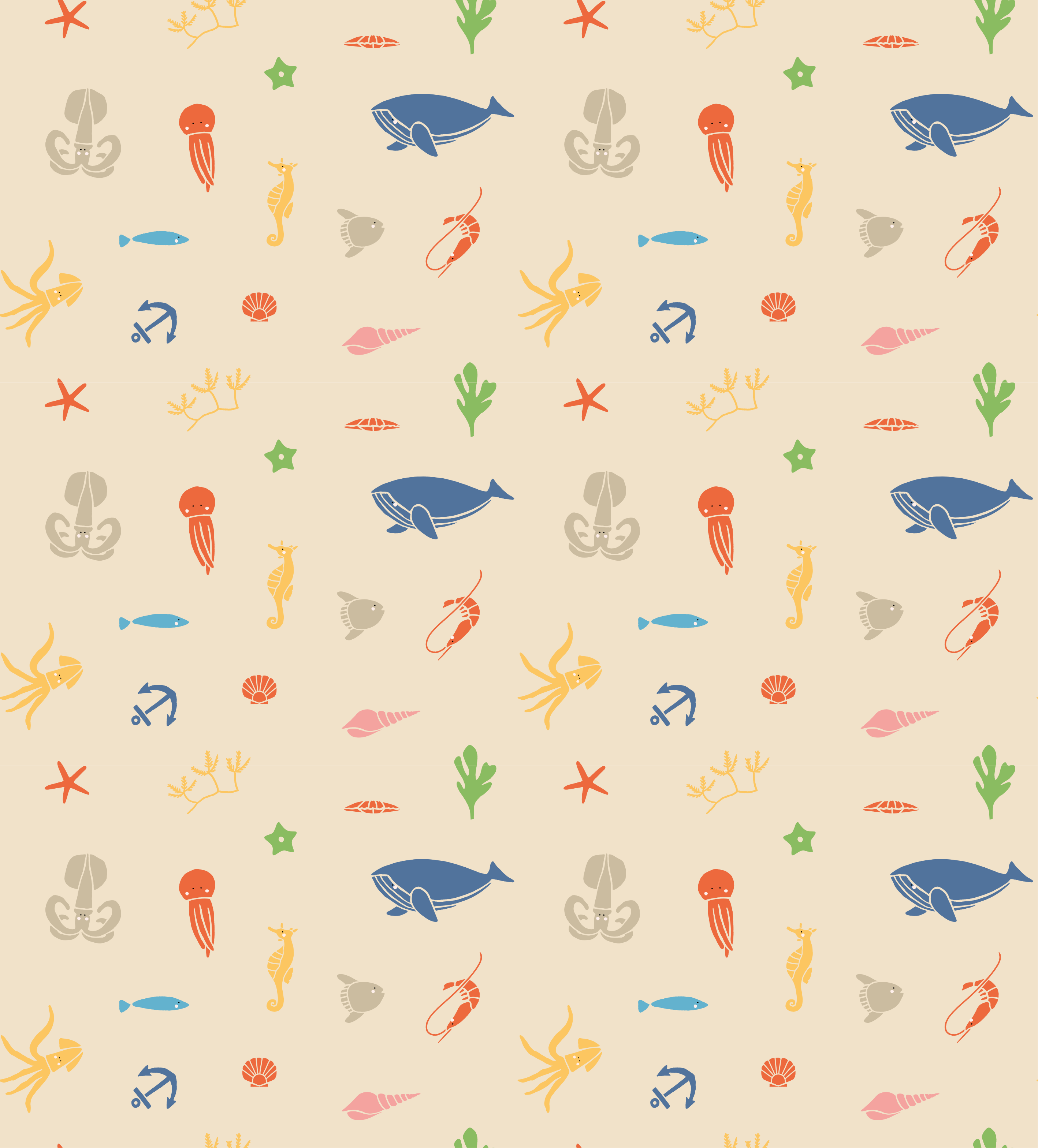 Animal vinyl rug with ocean life design - TenStickers