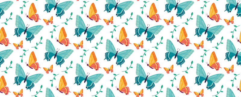 Lively butterfly design animal vinyl rug - TenStickers