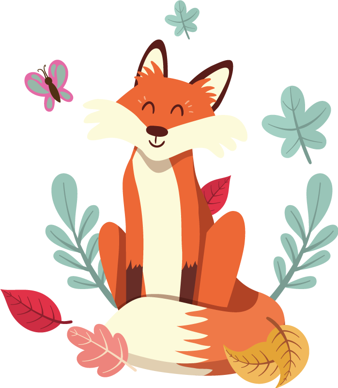 Animal vinyl rug smiling fox design - TenStickers