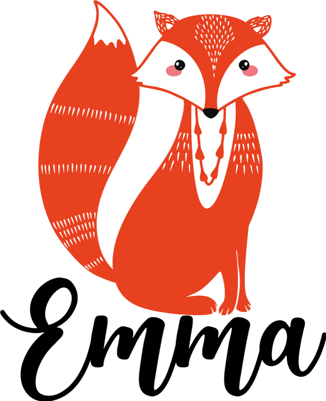 Animal vinyl rug cute fox design - TenStickers