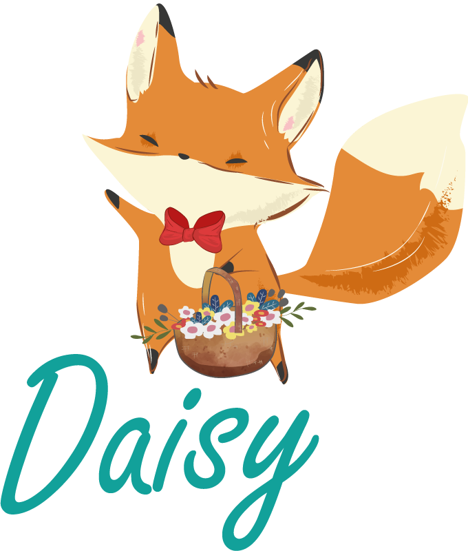 Animal vinyl rug playful fox design - TenStickers