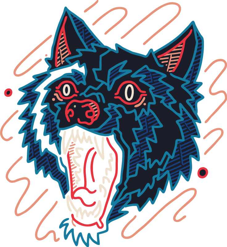 Howling wolf graphic animal vinyl rug - TenStickers