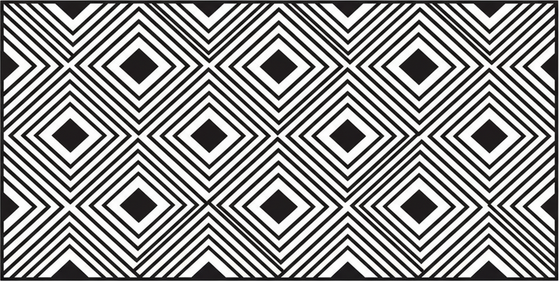 Kitchen vinyl rug with bold diamond lattice design - TenStickers