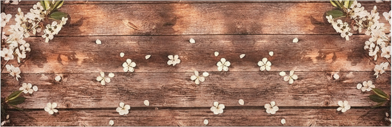 Kitchen vinyl rug floral wood pattern - TenStickers
