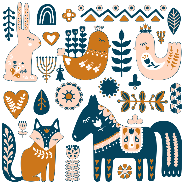 Animal vinyl rug with colorful animal designs - TenStickers