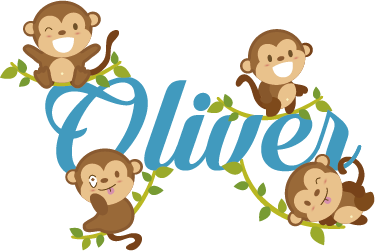 Animal vinyl rug featuring playful monkeys - TenStickers