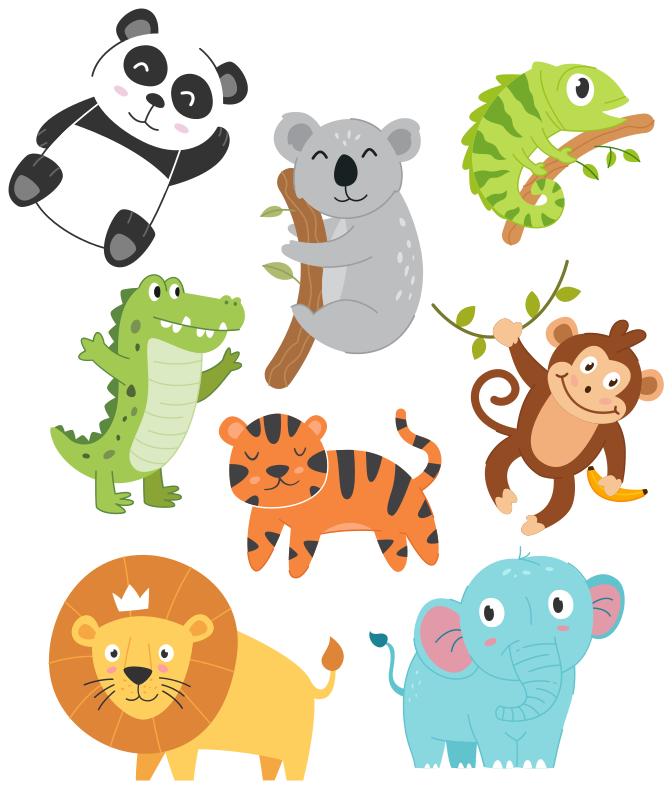 Animal vinyl rug hand-drawn autumn creatures - TenStickers