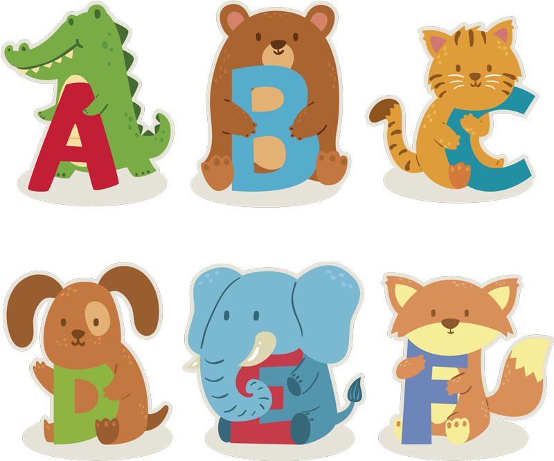 Animal vinyl rug alphabet with animals - TenStickers