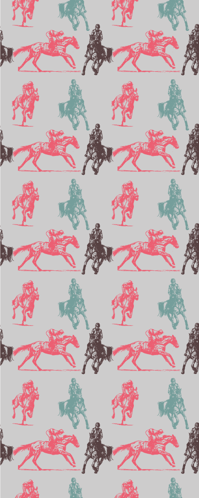 Animal vinyl rug in multi-colored horse design - TenStickers