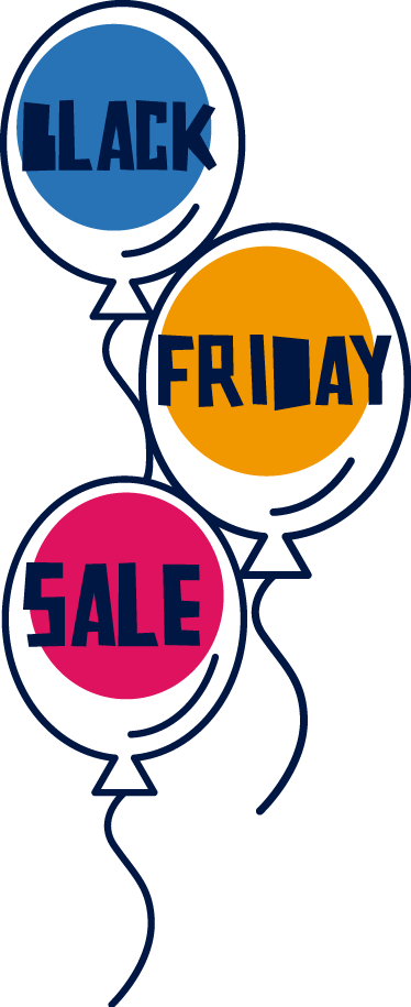 Black friday vinyl rug colorful hot air balloons - TenStickers