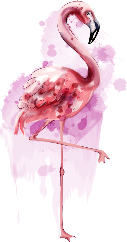 Elegant flamingo silhouette animal vinyl rug - TenStickers