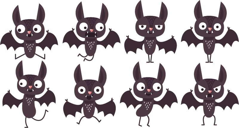 Halloween vinyl rug cheerful bat pack - TenStickers