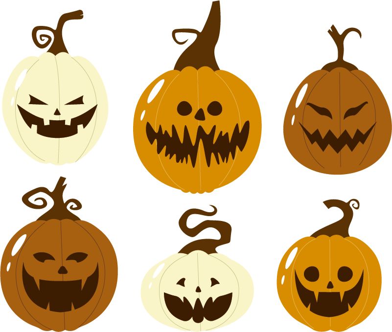 Halloween vinyl rug spooky pumpkin face kit - TenStickers