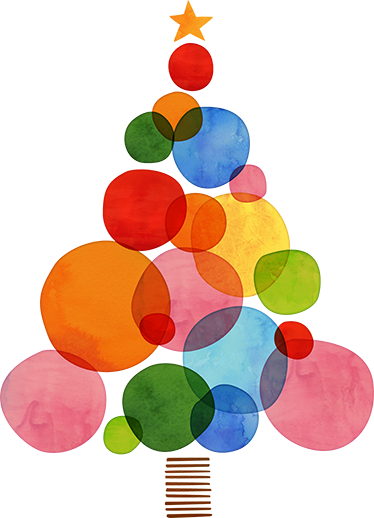 Christmas vinyl rug in colorful watercolor design - TenStickers