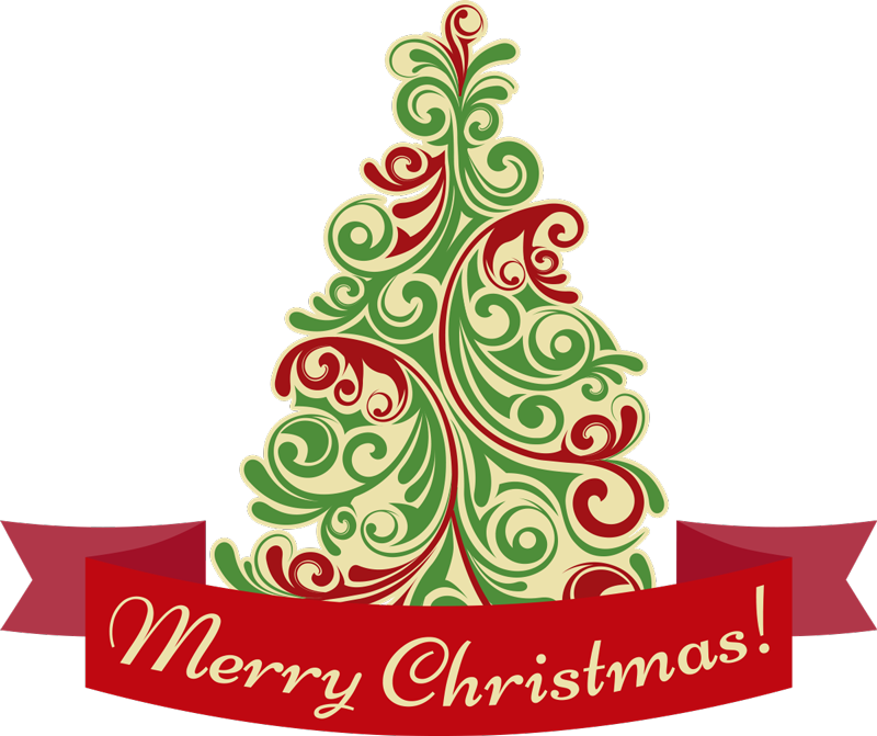 Christmas vinyl rug classic tree with message - TenStickers