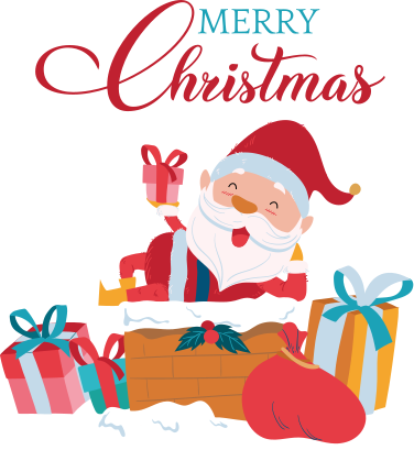 Christmas vinyl rug we have a merry christmas with santa - TenStickers