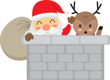 Christmas vinyl rug santa and reindeer - TenStickers