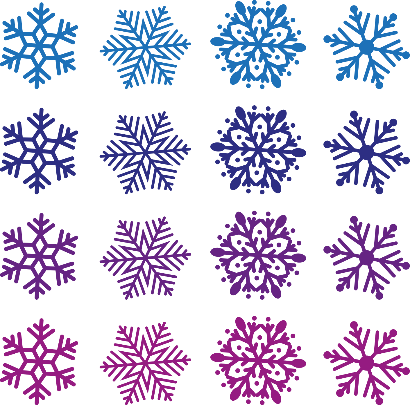 Christmas vinyl rug in purple and blue snowflakes - TenStickers