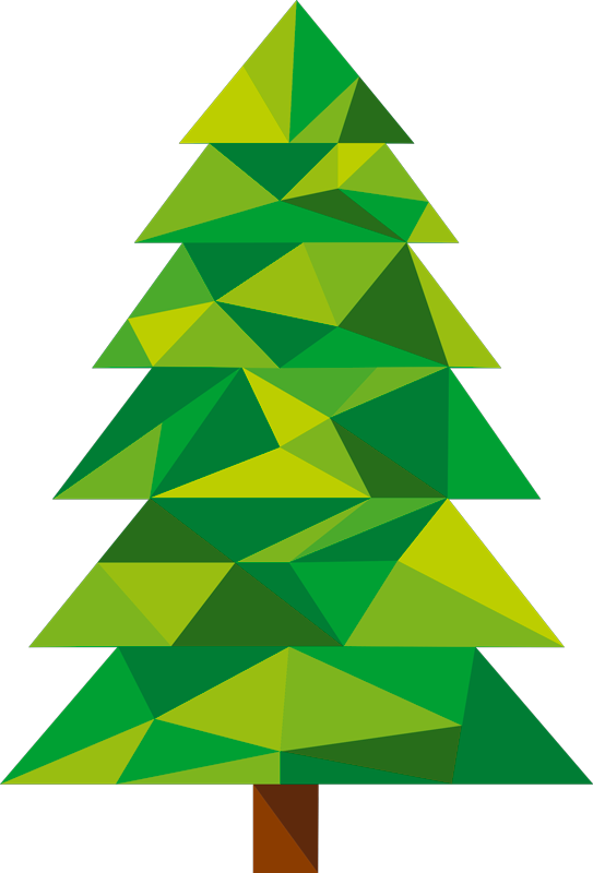 Christmas vinyl rug with polygonal pine design - TenStickers