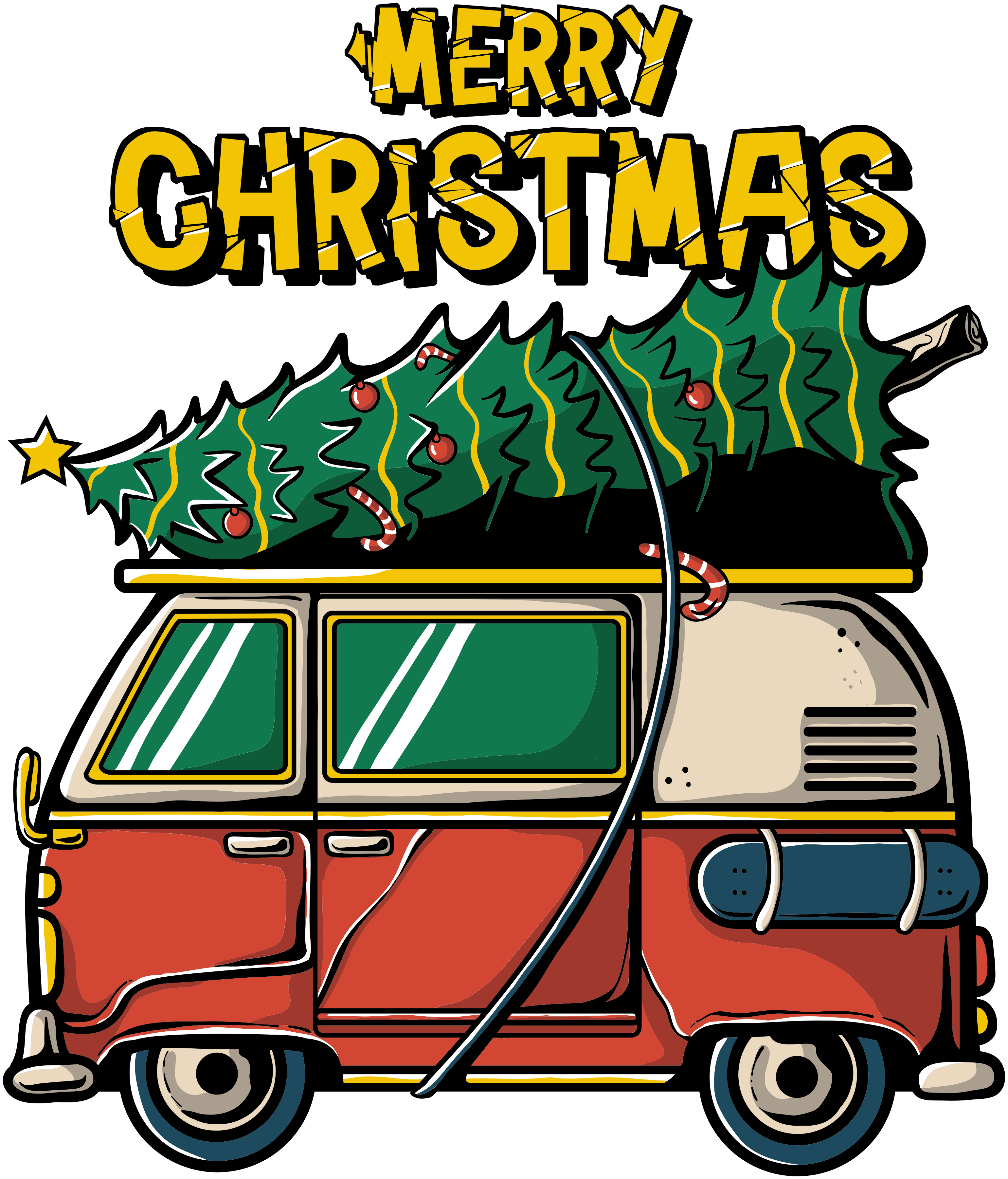Christmas vinyl rug santa's sleigh - TenStickers