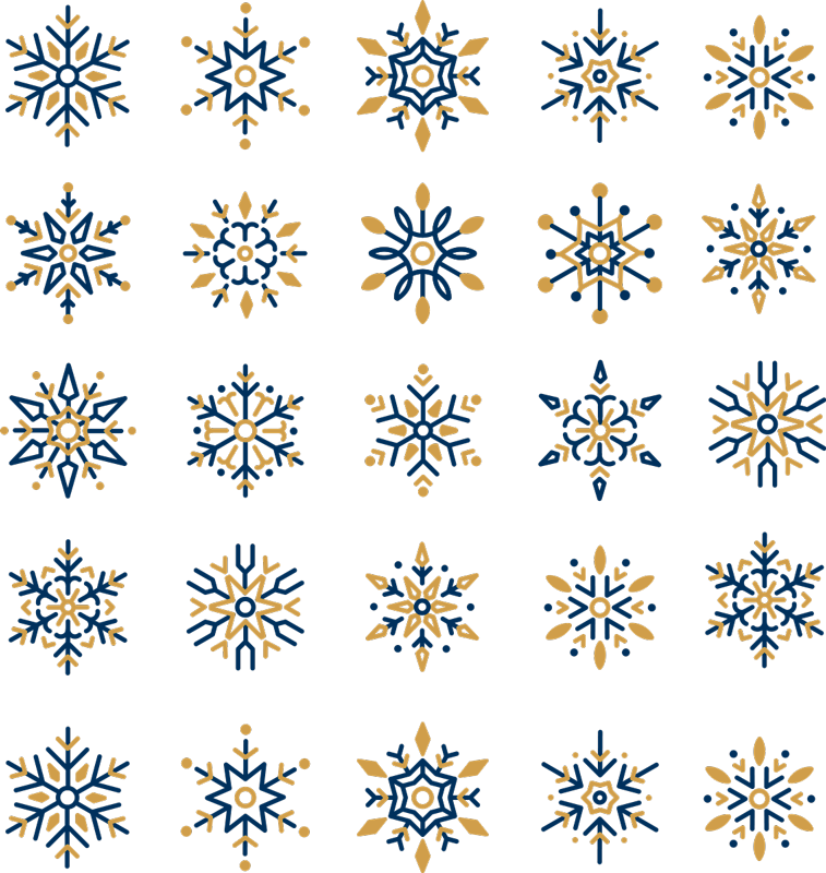 Christmas vinyl rug with 25 unique snowflakes - TenStickers