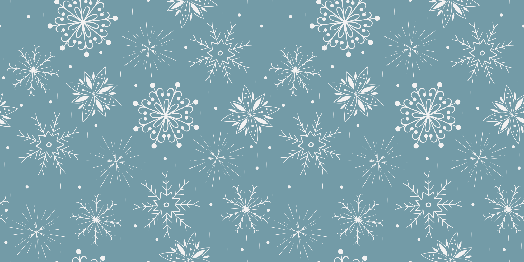 Christmas vinyl rug with blue and white snowflakes - TenStickers