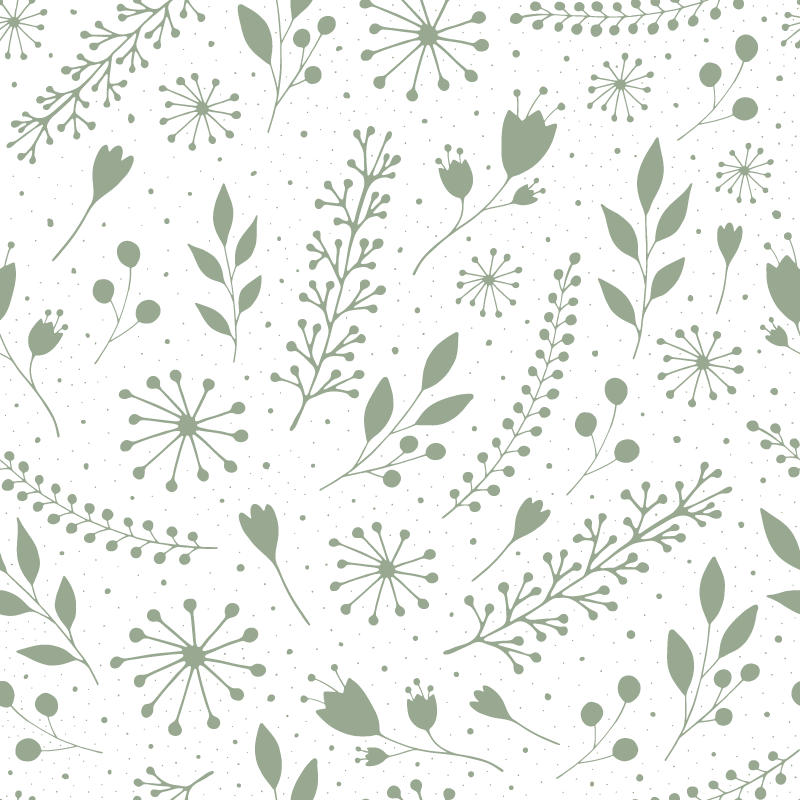 Floral vinyl rug with leafy flower design - TenStickers