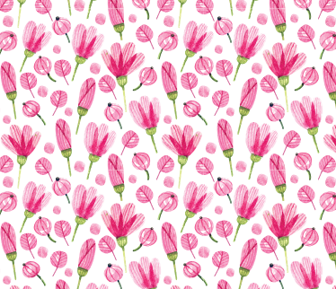 Floral vinyl rug pink watercolor flowers - TenStickers
