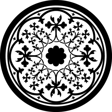 Floral vinyl rug gothic rosette design - TenStickers