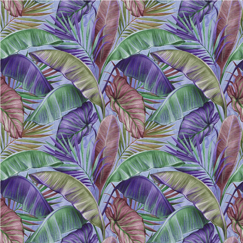 Floral vinyl rug with purple leaves design - TenStickers