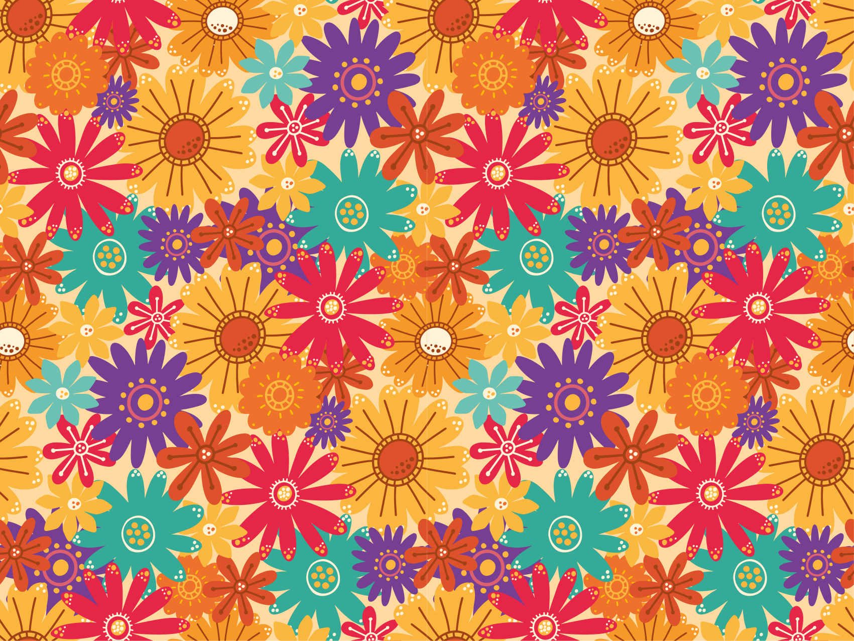 Floral vinyl rug abundant in flowers - TenStickers