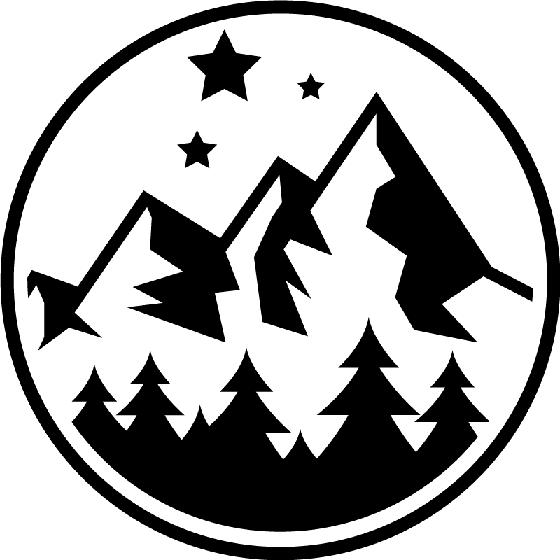 Floral vinyl rug mountainous forest landscape - TenStickers