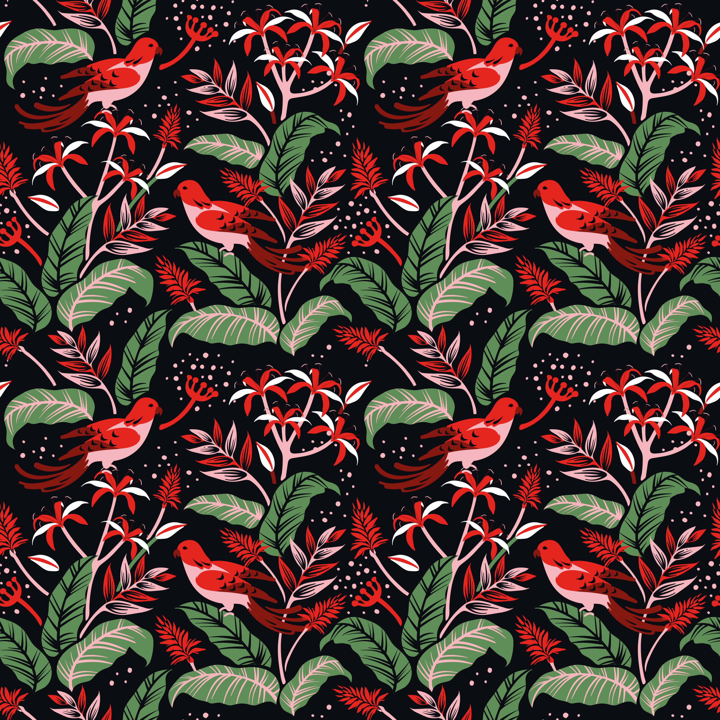 Tropical floral design floral vinyl rug - TenStickers