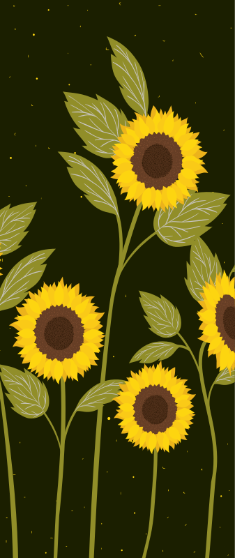 Floral vinyl rug sunflower field design - TenStickers