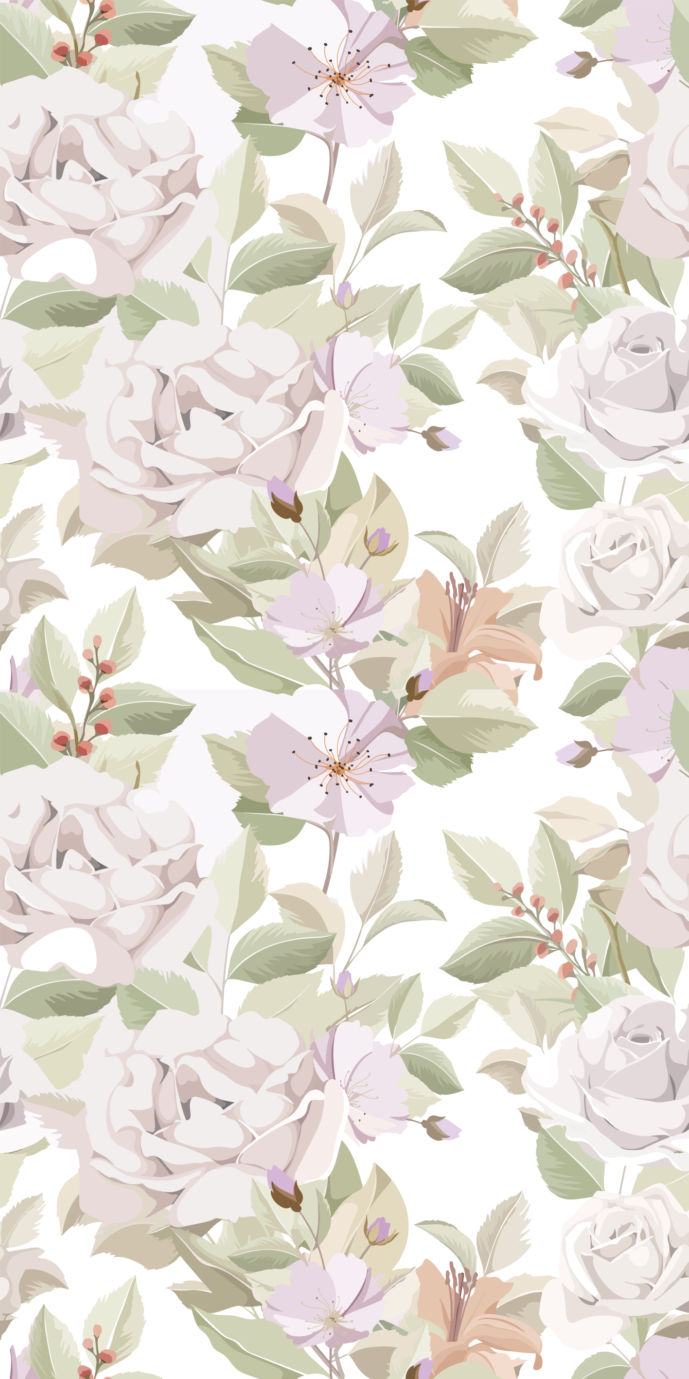 Floral vinyl rug with elegant floral design - TenStickers