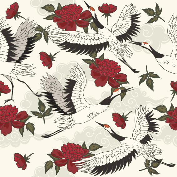 Floral vinyl rug in soothing natural hues - TenStickers