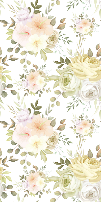 Floral vinyl rug with beautiful floral design - TenStickers