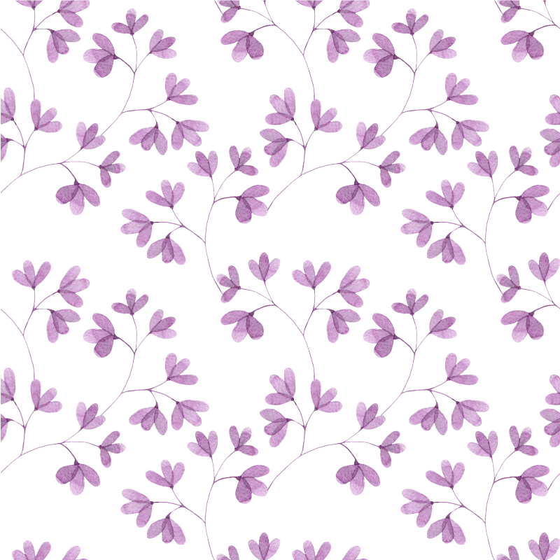 Floral vinyl rug with pink leaf design - TenStickers