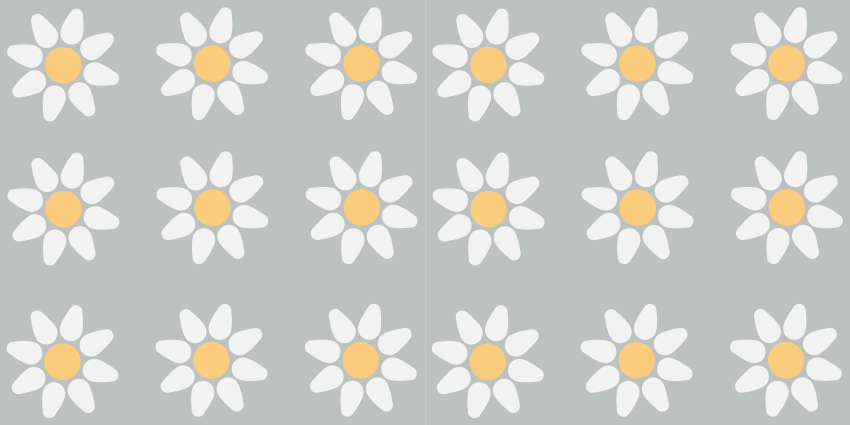 Floral vinyl rug daisy design - TenStickers