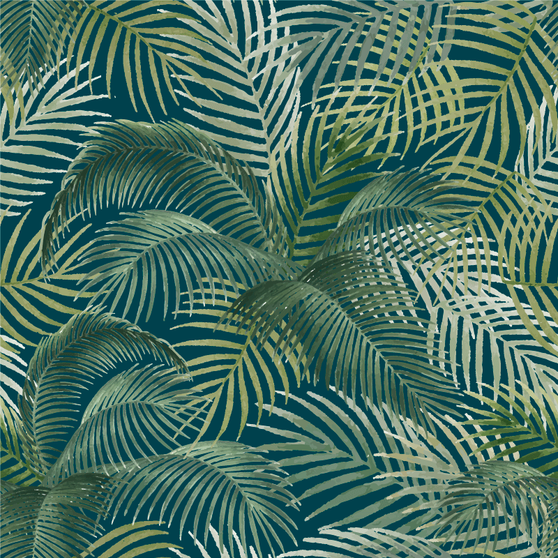 Floral vinyl rug tropical leaf design - TenStickers