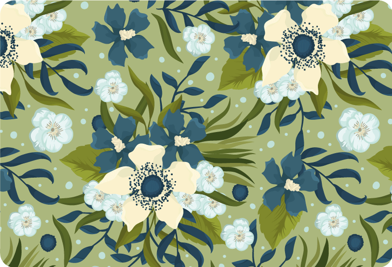 Floral vinyl rug with vibrant summer design - TenStickers