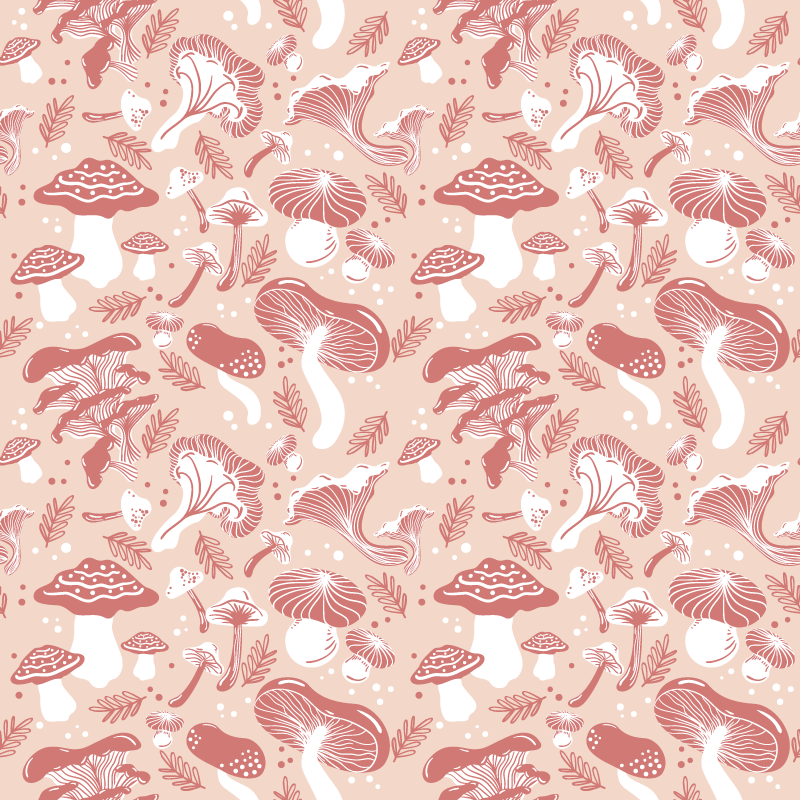 Forest mushrooms floral vinyl rug - TenStickers